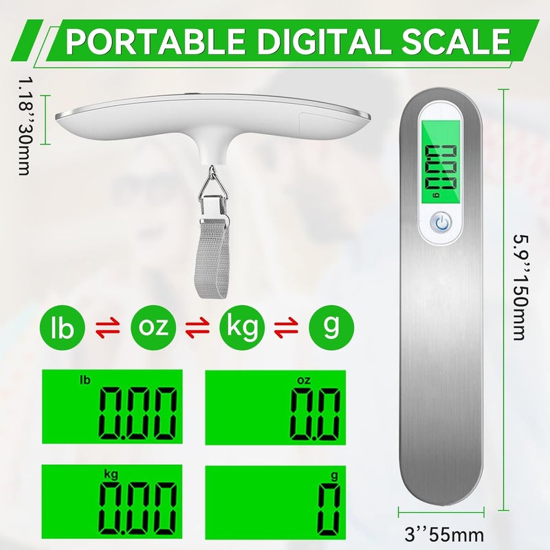 VOPOCO 110 lbs Luggage Weight Scale Digital High Precision Scale Portable Handheld Scale with g/oz/kg/lb Travel Accessories Scale Luggage Scale Cover Backlit LCD Display - Image 4